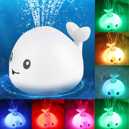 Electric Induction Whale Spray Toy | Light-Up Baby Bath Toy | Automatic Water Sprinkler with Music & LED Lights - Kidohop