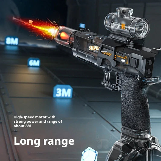 LED Electric Water Gun for Kids | Automatic Rechargeable Shooting Toy | Powerful Water Blaster with Recoil & Lights - Kidohop