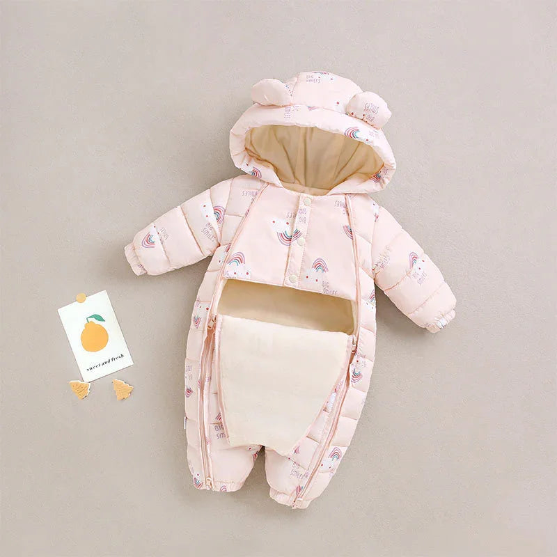 Clothes For Babies Baby Jumpsuits Winter Fleece-lined - Kidohop