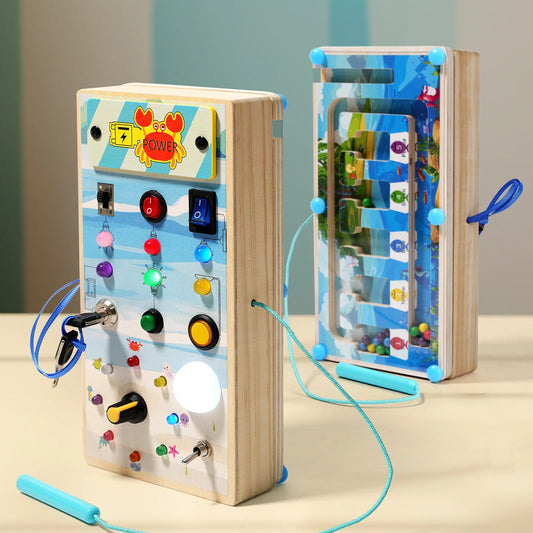 Nordic Baby Wooden Steering Wheel Puzzle Toy | Montessori Sensory Educational Toy | Wooden Learning Toy for Toddlers - Kidohop