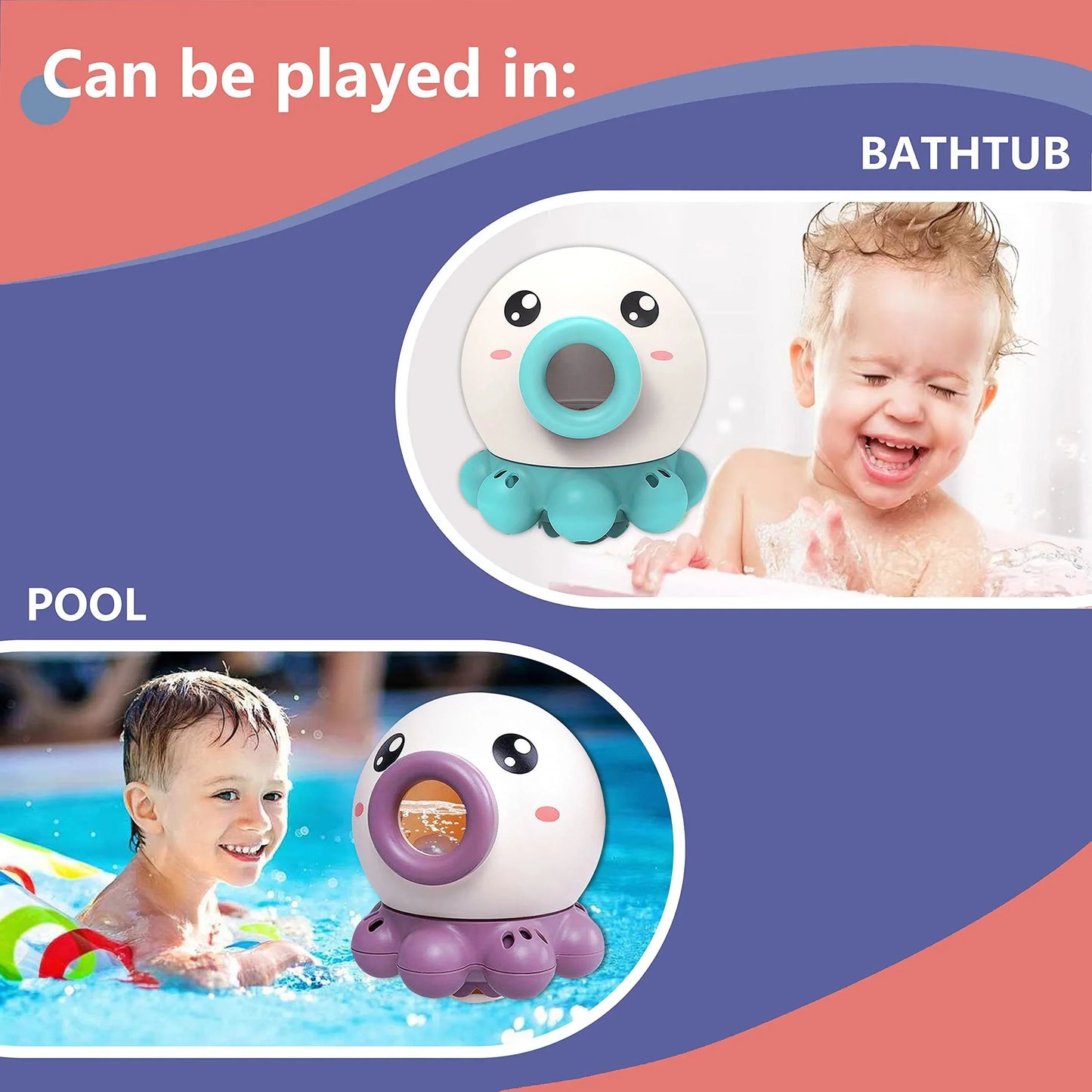 Octopus Fountain Bath Toy | Rotating Water Spray Toy for Babies & Toddlers | Fun Bathtub & Pool Sprinkler Toy - Kidohop