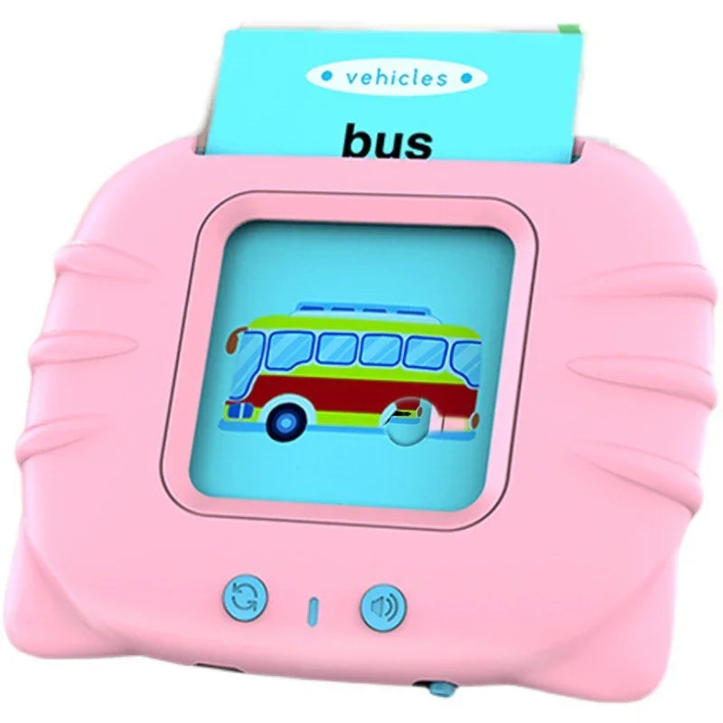 Bilingual Card Early Education Machine | English Learning Toy for Kids | 112 Flash Cards | Rechargeable Talking Educational Device - Kidohop