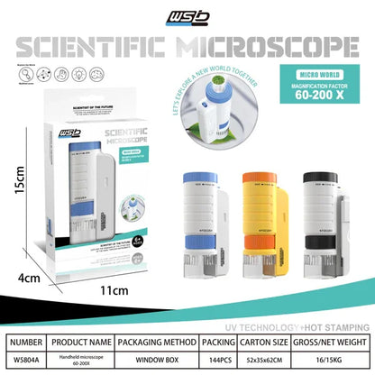 Kids Microscope Toy | Bio Educational Science Experiment Set | Black | STEM Learning Microscope Gift for Children - Kidohop