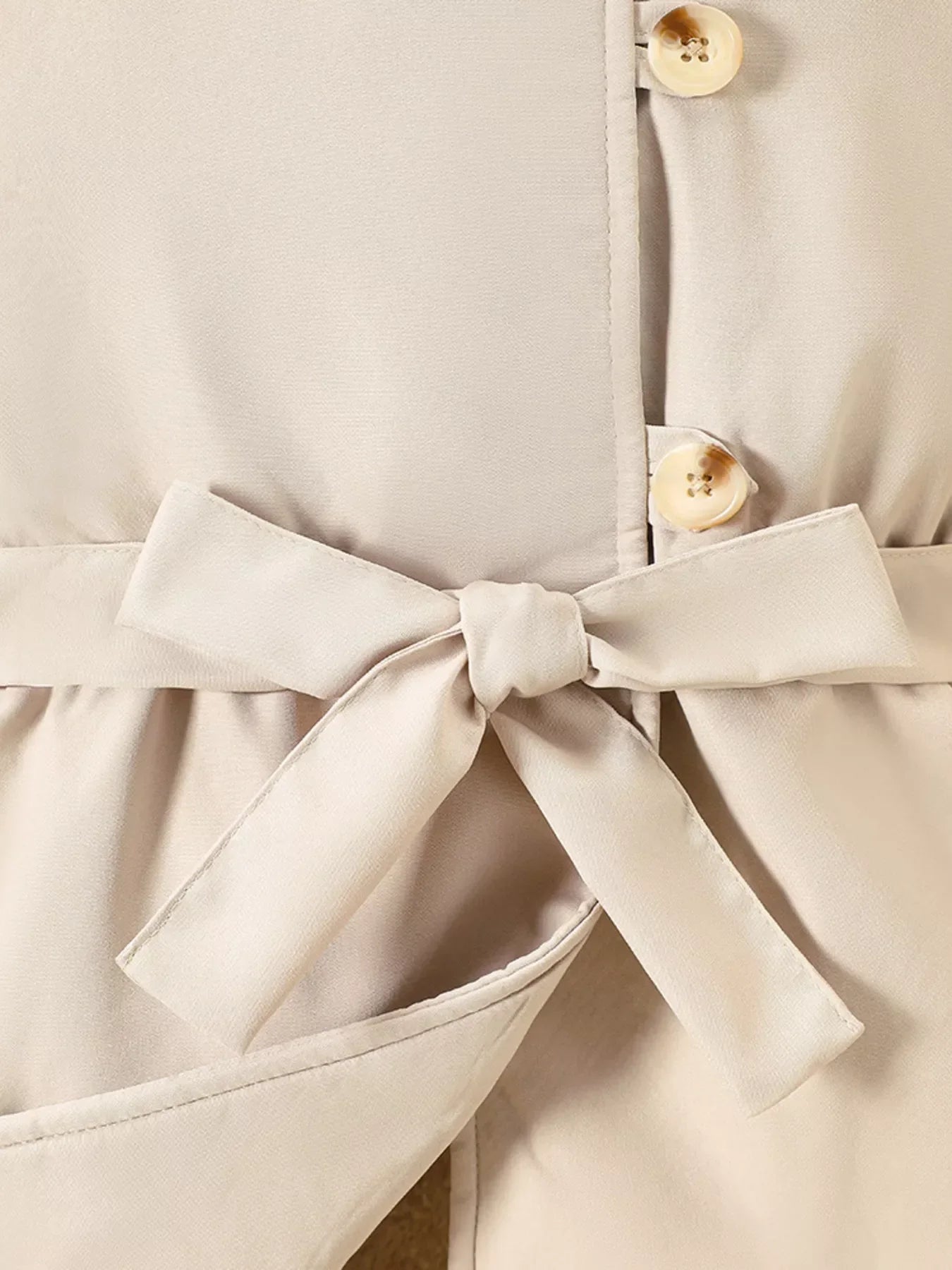 Children's Tie Waist Faux Fur Hooded Outerwear - Kidohop