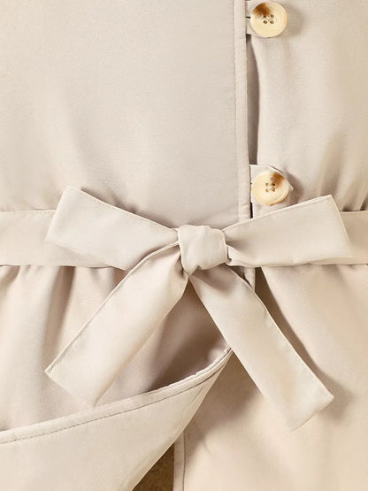 Children's Tie Waist Faux Fur Hooded Outerwear - Kidohop