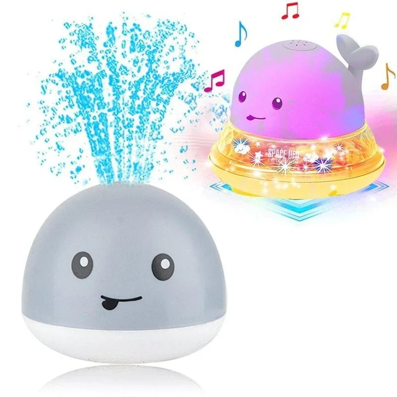 Electric Induction Whale Spray Toy | Light-Up Baby Bath Toy | Automatic Water Sprinkler with Music & LED Lights - Kidohop