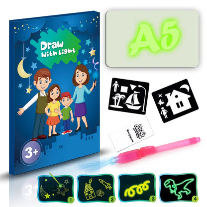 Educational Toy Drawing Pad 3D Magic 8 Light Effects Puzzle Board Sketchpad - Kidohop