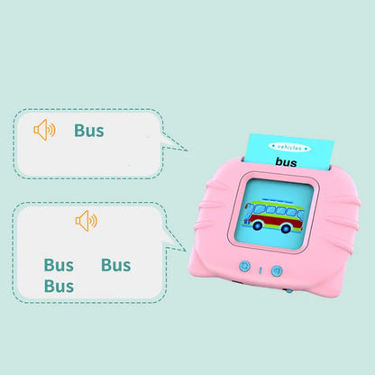 Bilingual Card Early Education Machine | English Learning Toy for Kids | 112 Flash Cards | Rechargeable Talking Educational Device - Kidohop