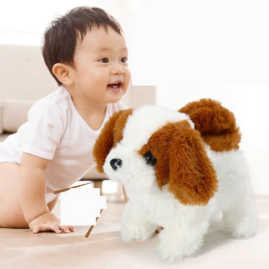 Children’s Electric Animal Plush Toy – Walking Corgi, Teddy & Bunny with Sounds and Tail Movement - Kidohop