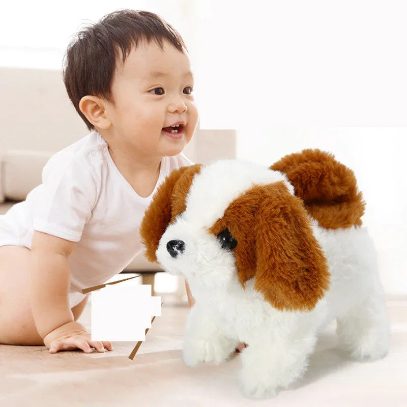 Children’s Electric Animal Plush Toy – Walking Corgi, Teddy & Bunny with Sounds and Tail Movement - Kidohop