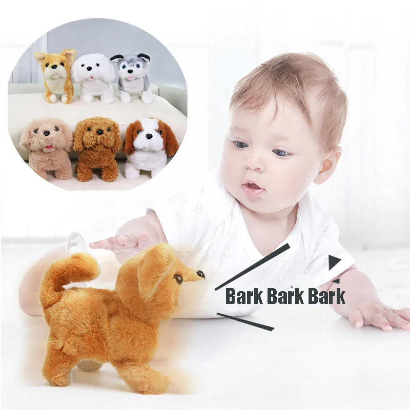 Children’s Electric Animal Plush Toy – Walking Corgi, Teddy & Bunny with Sounds and Tail Movement - Kidohop