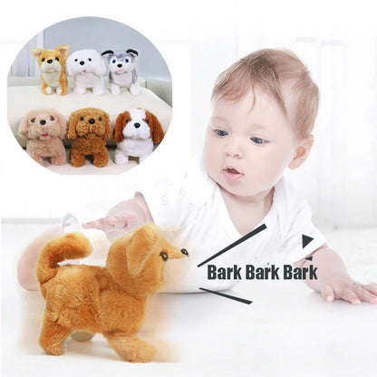 Children’s Electric Animal Plush Toy – Walking Corgi, Teddy & Bunny with Sounds and Tail Movement - Kidohop