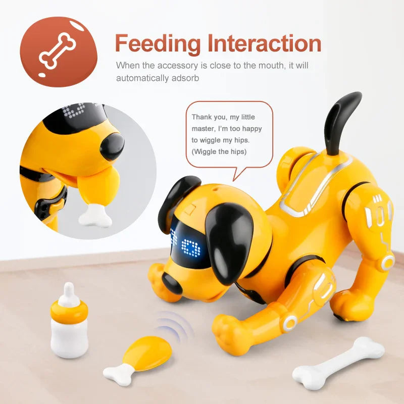 Smart Remote Control Robot Dog Children's Early Educational Toy Parent-Child Puzzle Interaction Electronic Pet Sing Dog Kid Gift - Kidohop