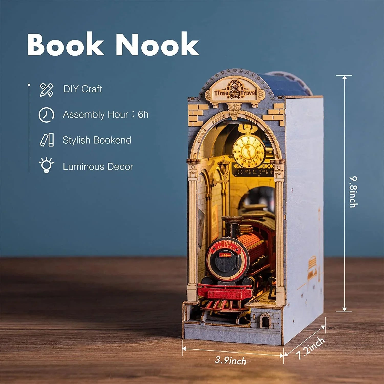 Robotime Rolife Book Nook Series | Stories in Books DIY Wooden Miniature House Kit | 4 Styles Creative 3D Puzzle Book Shelf Decor - Kidohop