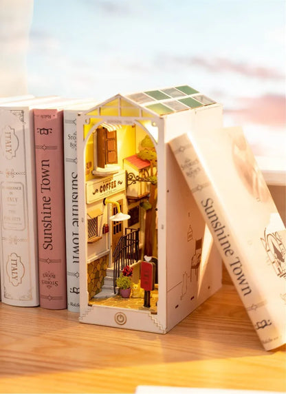 Robotime Rolife Book Nook Series | Stories in Books DIY Wooden Miniature House Kit | 4 Styles Creative 3D Puzzle Book Shelf Decor - Kidohop