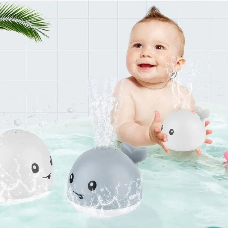 Electric Induction Whale Spray Toy | Light-Up Baby Bath Toy | Automatic Water Sprinkler with Music & LED Lights - Kidohop