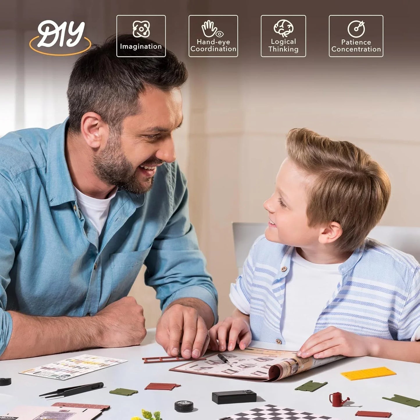 ROBOTIME DIY Miniature House Kit | Garage Workshop with Light | Wooden Dollhouse Model Building Kit for Adults & Kids | Perfect Holiday Gift - Kidohop