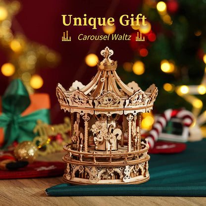 Romantic Carousel – DIY 3D Wooden Puzzle & Music Box
