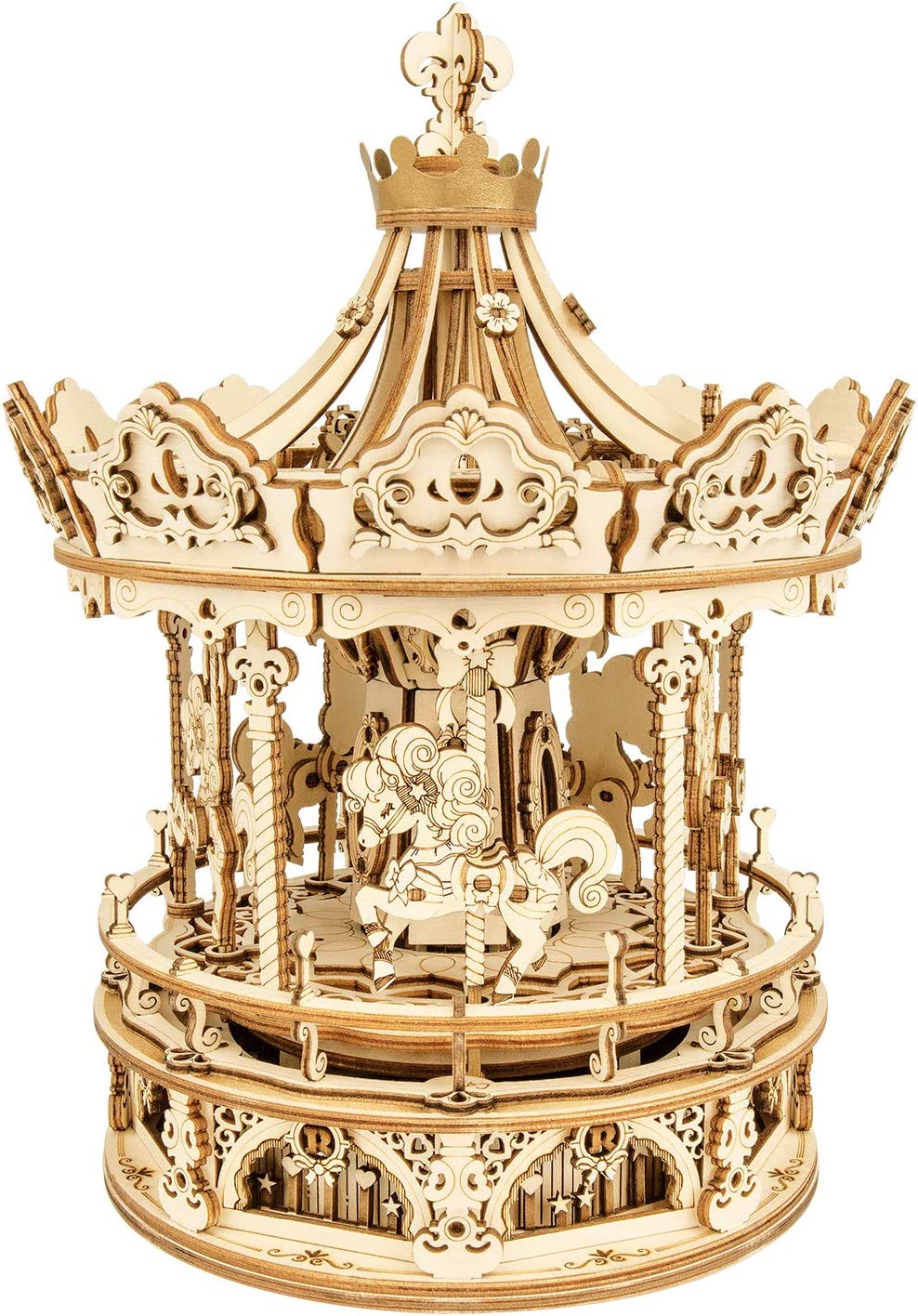 Romantic Carousel – DIY 3D Wooden Puzzle & Music Box