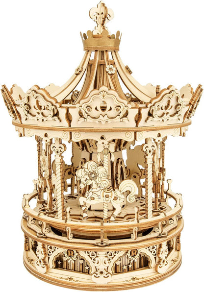 Romantic Carousel – DIY 3D Wooden Puzzle & Music Box