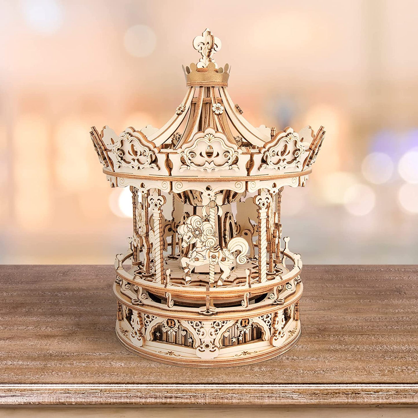 Romantic Carousel – DIY 3D Wooden Puzzle & Music Box