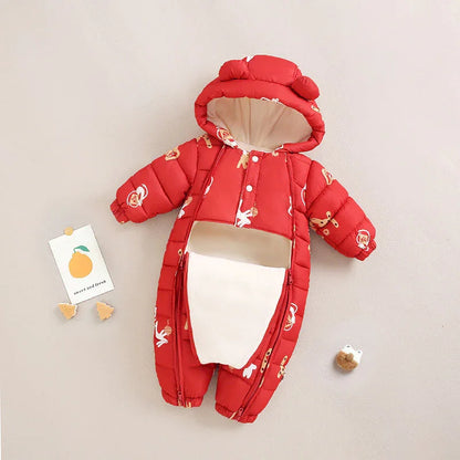 Clothes For Babies Baby Jumpsuits Winter Fleece-lined - Kidohop