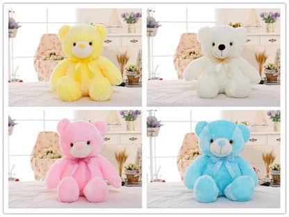 Creative LED Light-Up Teddy Bear | Glowing Stuffed Animal Plush Toy | Color-Changing Soft Pillow Gift for Kids - Kidohop