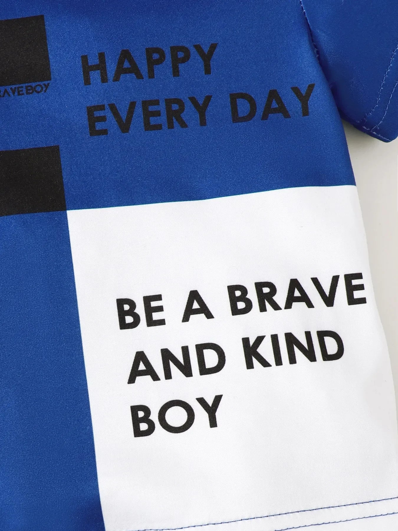 Children's Letter Round Neck Top and Denim Shorts Set - Kidohop