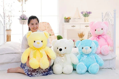 Creative LED Light-Up Teddy Bear | Glowing Stuffed Animal Plush Toy | Color-Changing Soft Pillow Gift for Kids - Kidohop