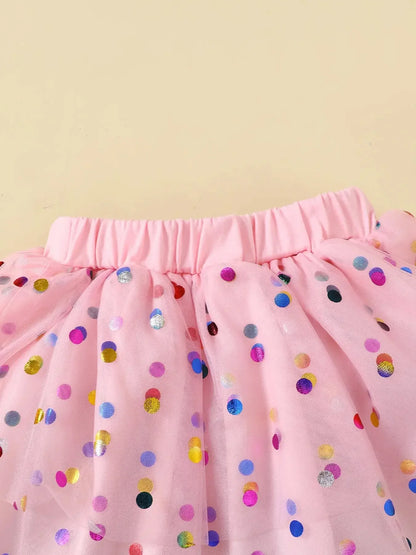 Baby Girls Ruffled Mesh Bodysuit and Skirt Set – Two-Piece Infant Outfit for Newborns &amp; Toddlers - Kidohop