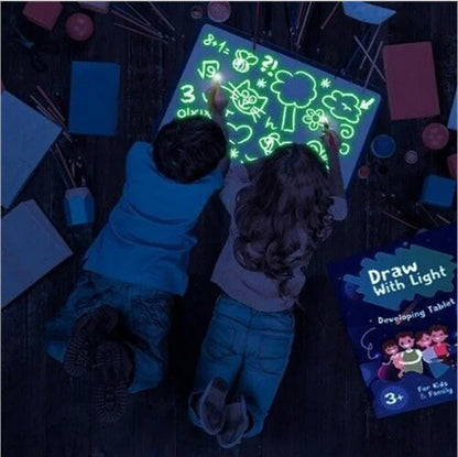 Educational Toy Drawing Pad 3D Magic 8 Light Effects Puzzle Board Sketchpad - Kidohop