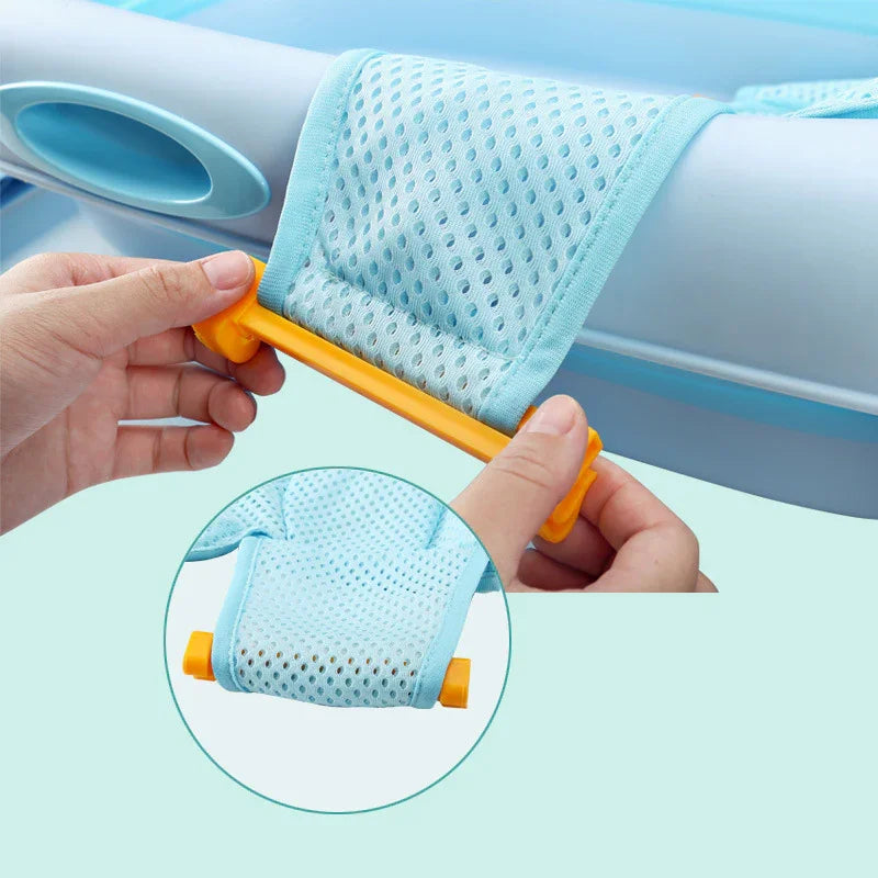 Baby Shower Bed Bath Support | Floating Bath Cushion with Safety Buckle | Soft Mesh Infant Bath Seat - Kidohop