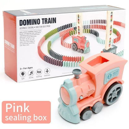 Domino Train Toy | Automatic Domino Laying Electric Train | Educational Building Block Toy for Kids - Kidohop