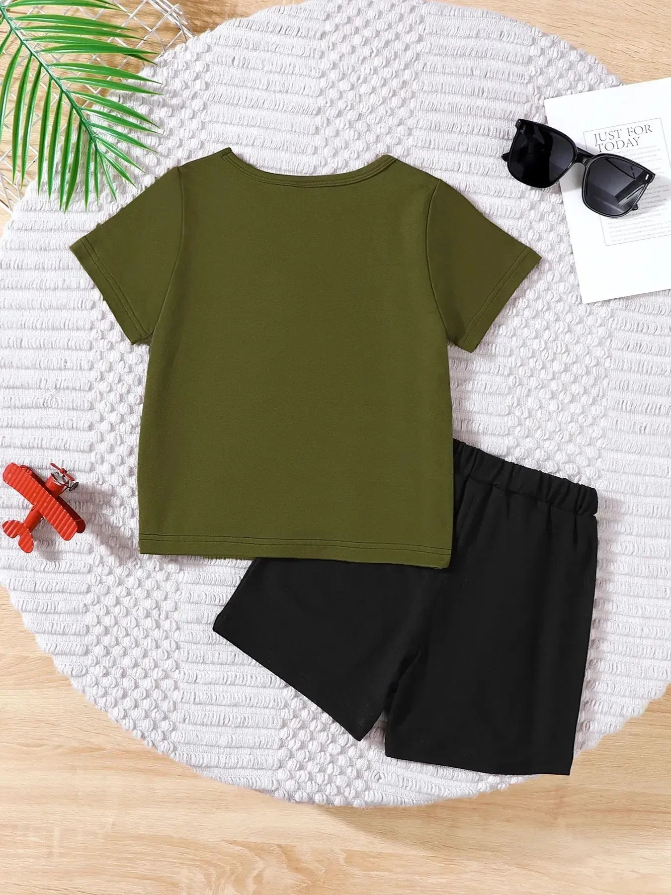 Kids Color Block Short Sleeve Top and Shorts Set – Two-Piece Summer Outfit for Boys &amp; Girls - Kidohop
