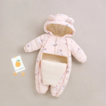 Clothes For Babies Baby Jumpsuits Winter Fleece-lined - Kidohop