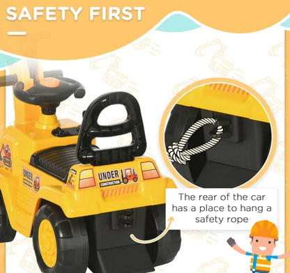 3-in-1 Ride-On Excavator, Digger Scooter & Pulling Cart for Kids - Kidohop