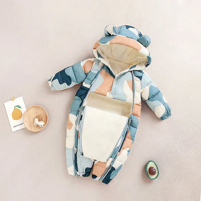 Clothes For Babies Baby Jumpsuits Winter Fleece-lined - Kidohop