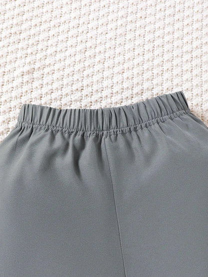 Baby Boys Dinosaur Plaid 3-Piece Outfit Set – Hat, Button-Up Shirt & Shorts - Kidohop