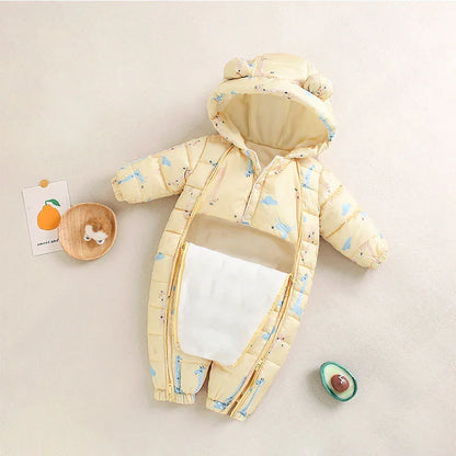 Clothes For Babies Baby Jumpsuits Winter Fleece-lined - Kidohop
