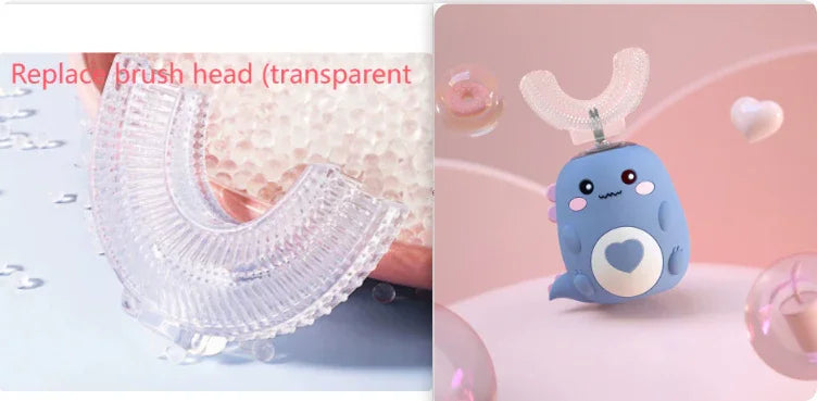 Children’s Electric Toothbrush | 360° U-Shaped Smart Toothbrush for Kids | Food Grade Silicone, Automatic, USB Rechargeable - Kidohop