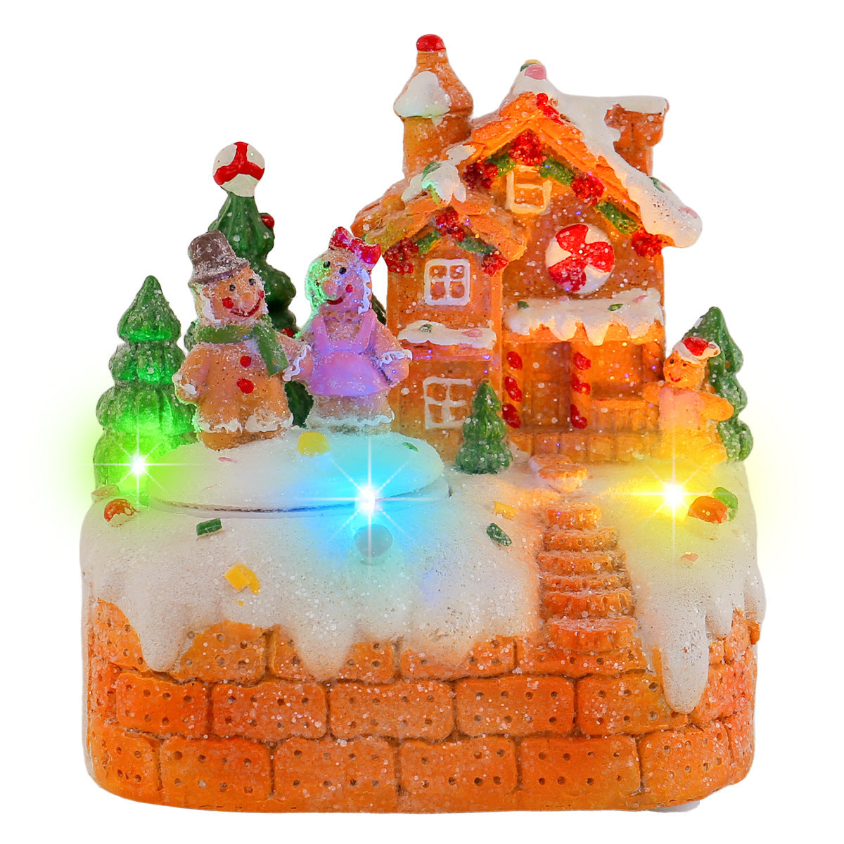 Mini Rotating Gingerbread Man Music Box – Cute Christmas Desktop Ornament