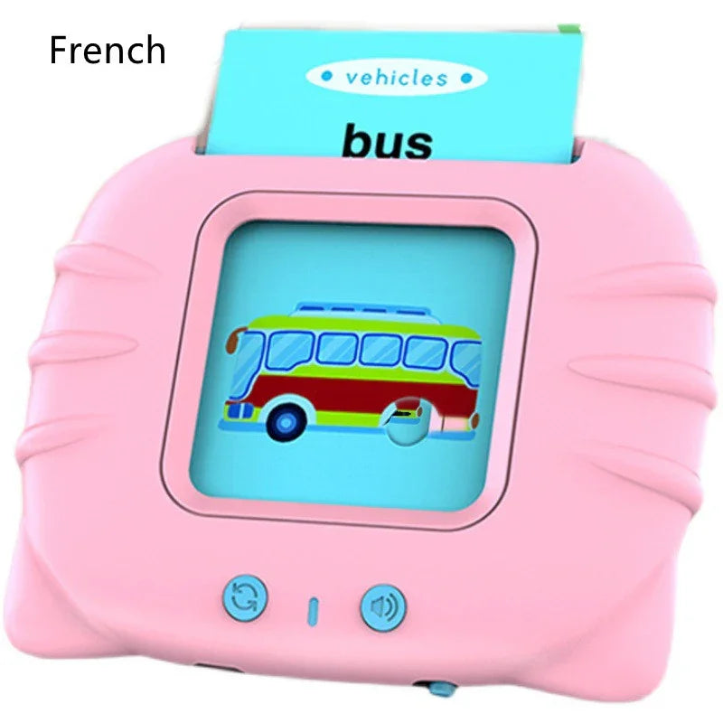 Bilingual Card Early Education Machine | English Learning Toy for Kids | 112 Flash Cards | Rechargeable Talking Educational Device - Kidohop