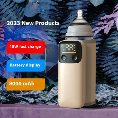 Baby Bottle Insulation Cover | Universal Constant Temperature Milk Warmer | 8000mAh Fast Charging Portable Heater - Kidohop
