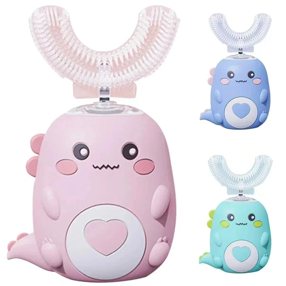 Children’s Electric Toothbrush | 360° U-Shaped Smart Toothbrush for Kids | Food Grade Silicone, Automatic, USB Rechargeable - Kidohop