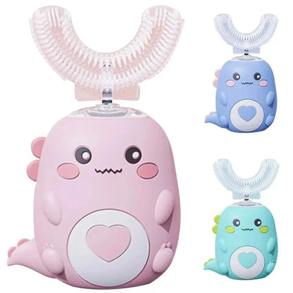 Children’s Electric Toothbrush | 360° U-Shaped Smart Toothbrush for Kids | Food Grade Silicone, Automatic, USB Rechargeable - Kidohop