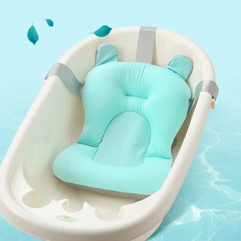 Baby Shower Bed Bath Support | Floating Bath Cushion with Safety Buckle | Soft Mesh Infant Bath Seat - Kidohop
