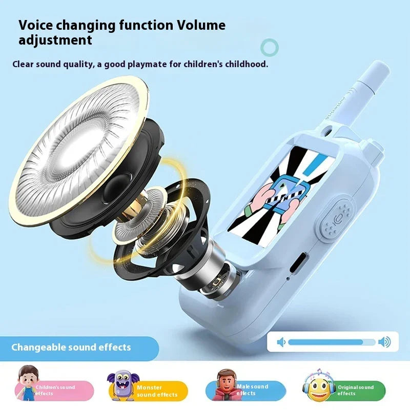 Mini Video Wireless Walkie Talkies For Kids Handheld 2 Pack Rechargeable Intercom Cam Outdoor Family Games Gift For Boys Girls - Kidohop
