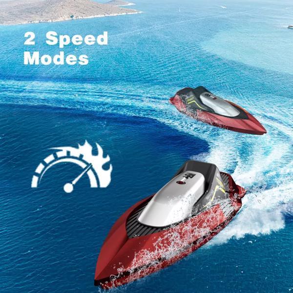 High-Speed RC Boat | Remote Control Boat for Adults & Kids | 20 MPH Racing Ship with Self-Righting & Low Battery Alarm - Kidohop