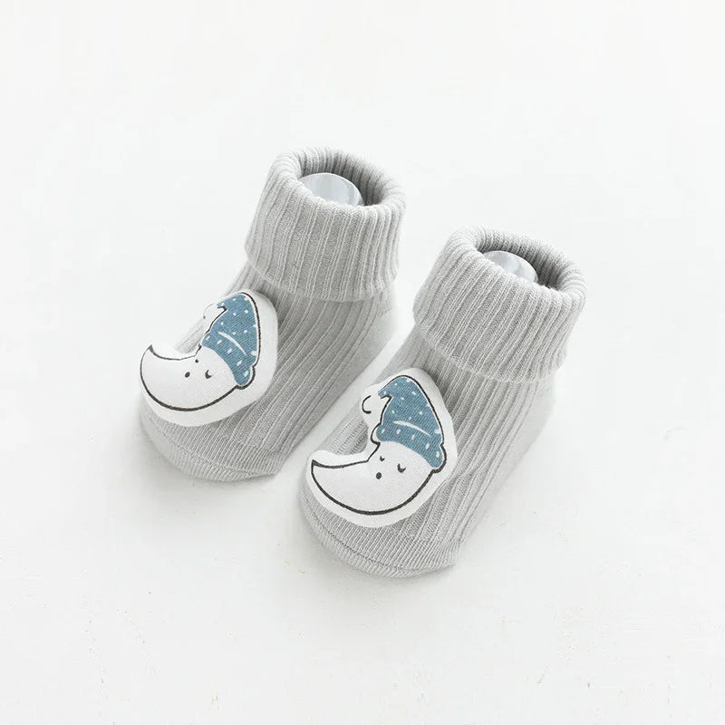 Relief Boneless Baby Non-Slip Socks | Combed Cotton Floor Socks for Boys & Girls | Soft Anti-Slip Toddler Socks - Kidohop