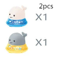 Electric Induction Whale Spray Toy | Light-Up Baby Bath Toy | Automatic Water Sprinkler with Music & LED Lights - Kidohop